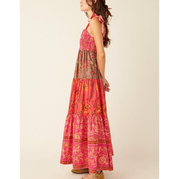 NWT FREE PEOPLE Bluebell Maxi Dress / Magenta Combo SZ: M - Picture 2 of 6